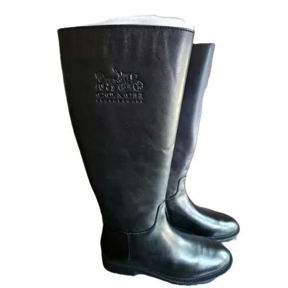 Coach Fynn Leather Boots Black - Picture 6 of 7